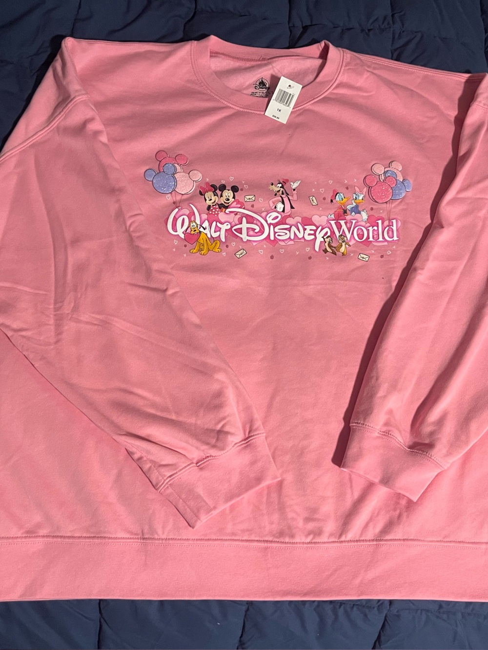 Walt Disney World Pink 2026 Valentines Day Macaron Balloon Graphic Sweatshirt